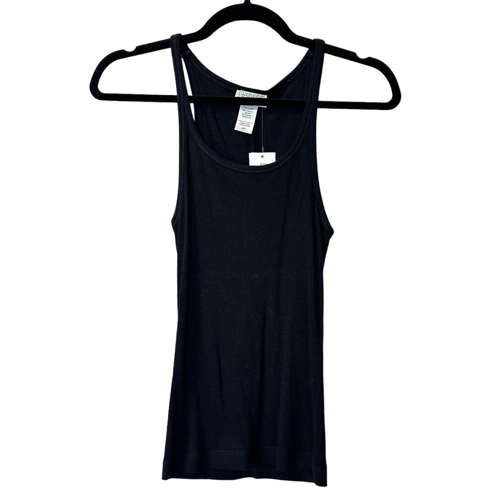 New L*Space Layback Ribbed Tank Top Black Women's Small NWT